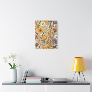 Wildflowers Pattern 174 - 18 in x 24 in Matte Canvas, Stretched, 1.25 in