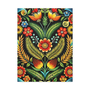 Folk Floral Pattern, Polish Inspired 01 - 18 in x 24 in Matte Canvas, Stretched, 1.25 in