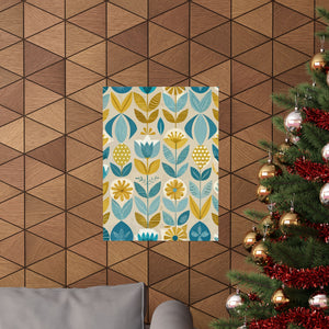 Folk Floral Pattern, Scandinavian Inspired 06 - 18 in x 24 in Matte Poster