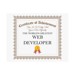 World's Greatest Web Developer - 14 in x 11 in Matte Poster
