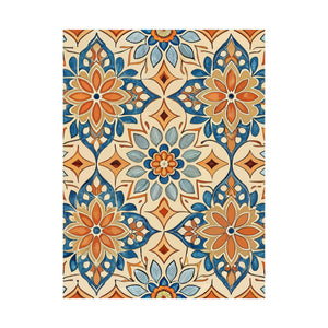 Folk Floral Pattern, Moroccan Inspired 08 - 18 in x 24 in Matte Poster