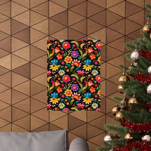 Mexican Floral Fiesta Pattern 033 - 18 in x 24 in Matte Poster