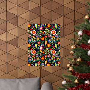 Mexican Floral Fiesta Pattern 038 - 18 in x 24 in Matte Poster
