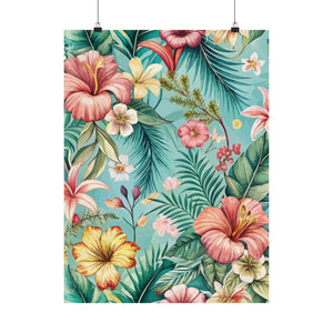 Folk Floral Pattern, Balinese Inspired 02 - 18 in x 24 in Matte Poster