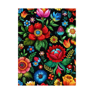 Folk Floral Pattern, Hungarian Inspired 08 - 18 in x 24 in Matte Poster