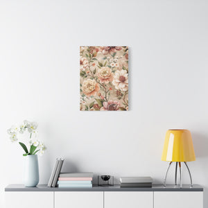 Folk Floral Pattern, Japanese Inspired 03 - 18 in x 24 in Matte Canvas, Stretched, 1.25 in