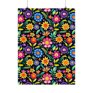 Mexican Floral Fiesta Pattern 029 - 18 in x 24 in Matte Poster
