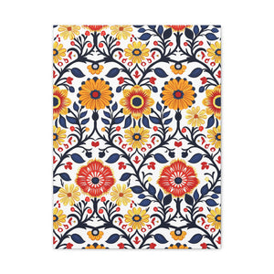 Mexican Floral Fiesta Pattern 043 - 18 in x 24 in Matte Canvas, Stretched, 1.25 in