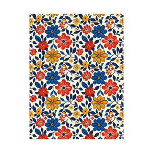 Mexican Floral Fiesta Pattern 042 - 18 in x 24 in Matte Poster