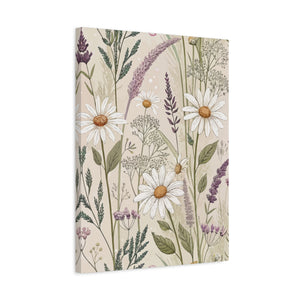 Wildflowers Pattern 147 - 18 in x 24 in Matte Canvas, Stretched, 1.25 in