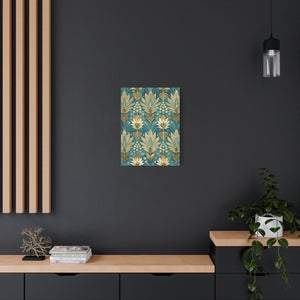 Folk Floral Pattern, Egyptian Inspired 02 - 18 in x 24 in Matte Canvas, Stretched, 1.25 in