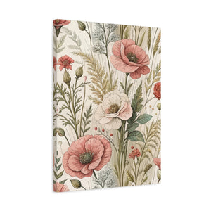 Wildflowers Pattern 177 - 18 in x 24 in Matte Canvas, Stretched, 1.25 in