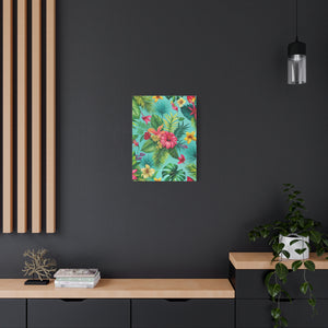 Folk Floral Pattern, Brazilian Inspired 04 - 18 in x 24 in Matte Canvas, Stretched, 1.25 in