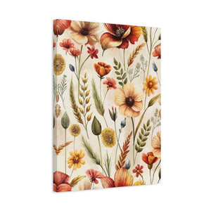 Folk Floral Pattern, Czech Inspired 01 - 18 in x 24 in Matte Canvas, Stretched, 1.25 in