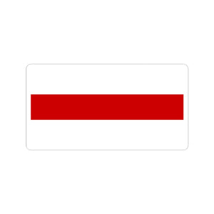 White-Red-White Flag (Belarus) - 3" x 3" Kiss-Cut Sticker