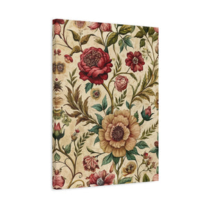 Folk Floral Pattern, Iranian Inspired 04 - 18 in x 24 in Matte Canvas, Stretched, 1.25 in