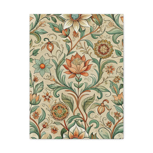 Folk Floral Pattern, Middle Eastern Inspired 01 - 18 in x 24 in Matte Canvas, Stretched, 1.25 in