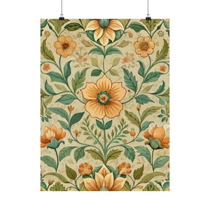 Folk Floral Pattern, Armenian Inspired 02 - 18 in x 24 in Matte Poster