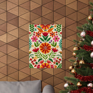 Folk Floral Pattern, Mexican Inspired 04 - 18 in x 24 in Matte Poster