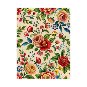 Folk Floral Pattern, Romanian Inspired 04 - 18 in x 24 in Matte Poster