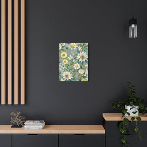 Folk Floral Pattern, Alpine Inspired 04 - 18 in x 24 in Matte Canvas, Stretched, 1.25 in