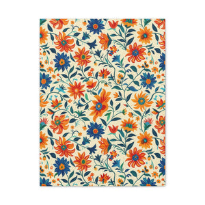 Mexican Floral Fiesta Pattern 012 - 18 in x 24 in Matte Canvas, Stretched, 1.25 in