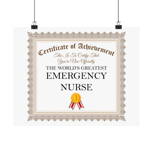 World's Greatest Emergency Nurse - 14 in x 11 in Matte Poster