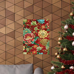 Folk Floral Pattern, Chinese Inspired 04 - 18 in x 24 in Matte Poster