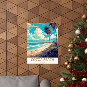 Famous Travel Destinations - Cocoa Beach, Florida - 18 in x 24 in Matte Poster