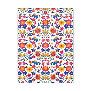 Mexican Floral Fiesta Pattern 020 - 18 in x 24 in Matte Canvas, Stretched, 1.25 in