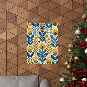 Folk Floral Pattern, Scandinavian Inspired 02 - 18 in x 24 in Matte Poster