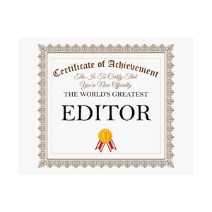 World's Greatest Editor - 14 in x 11 in Matte Poster