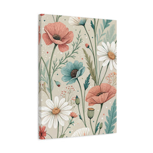 Wildflowers Pattern 105 - 18 in x 24 in Matte Canvas, Stretched, 1.25 in