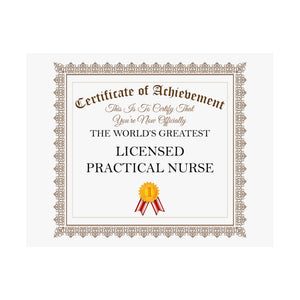 World's Greatest Licensed Practical Nurse - 14 in x 11 in Matte Poster