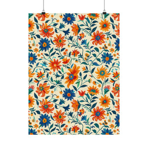 Mexican Floral Fiesta Pattern 012 - 18 in x 24 in Matte Poster