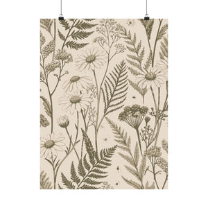 Wildflowers Pattern 048 - 18 in x 24 in Matte Poster