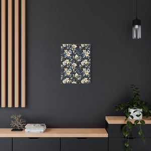 Nocturnal Bloom Pattern 006 - 18 in x 24 in Matte Canvas, Stretched, 1.25 in