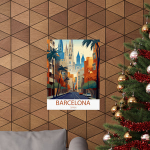 Famous Travel Destinations - Barcelona, Spain - 18 in x 24 in Matte Poster