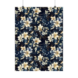 Nocturnal Bloom Pattern 006 - 18 in x 24 in Matte Poster