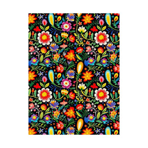 Mexican Floral Fiesta Pattern 038 - 18 in x 24 in Matte Poster