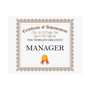 World's Greatest Manager - 14 in x 11 in Matte Poster