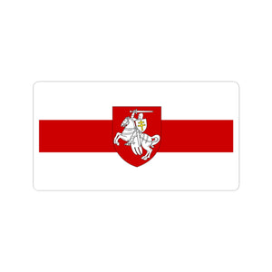 Pahonia And White-Red-White Flag (Belarus) - 3" x 3" Kiss-Cut Sticker