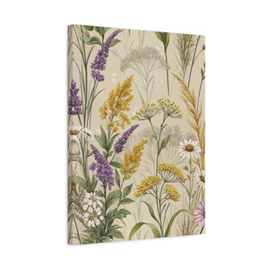 Wildflowers Pattern 130 - 18 in x 24 in Matte Canvas, Stretched, 1.25 in
