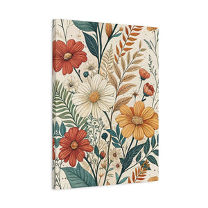 Wildflowers Pattern 069 - 18 in x 24 in Matte Canvas, Stretched, 1.25 in