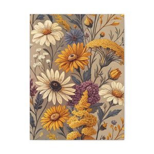 Wildflowers Pattern 024 - 18 in x 24 in Matte Canvas, Stretched, 1.25 in