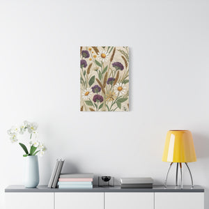 Wildflowers Pattern 082 - 18 in x 24 in Matte Canvas, Stretched, 1.25 in