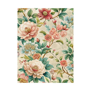 Folk Floral Pattern, Chinese Inspired 02 - 18 in x 24 in Matte Poster