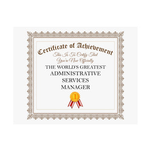 World's Greatest Administrative Services Manager - 14 in x 11 in Matte Poster