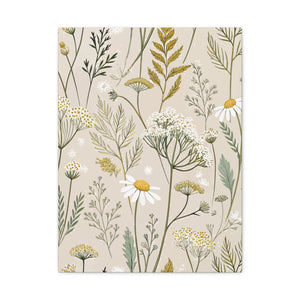 Wildflowers Pattern 057 - 18 in x 24 in Matte Canvas, Stretched, 1.25 in