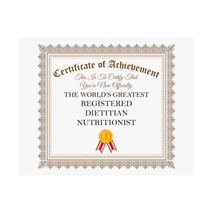 World's Greatest Registered Dietitian Nutritionist - 14 in x 11 in Matte Poster